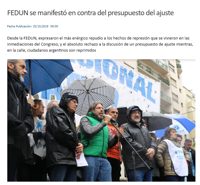 Universidades Hoy | FEDUN se manifest&oacute; en contra del presupuesto del ajuste