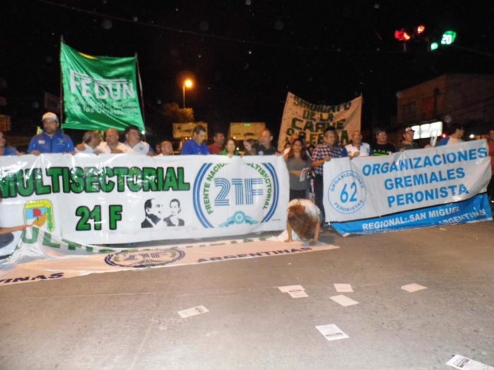 Manifestación en contra políticas de ajuste