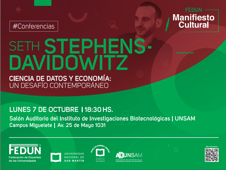 El cientista de datos, Seth Stephens-Davidowitz, dará una conferencia en la UNSAM