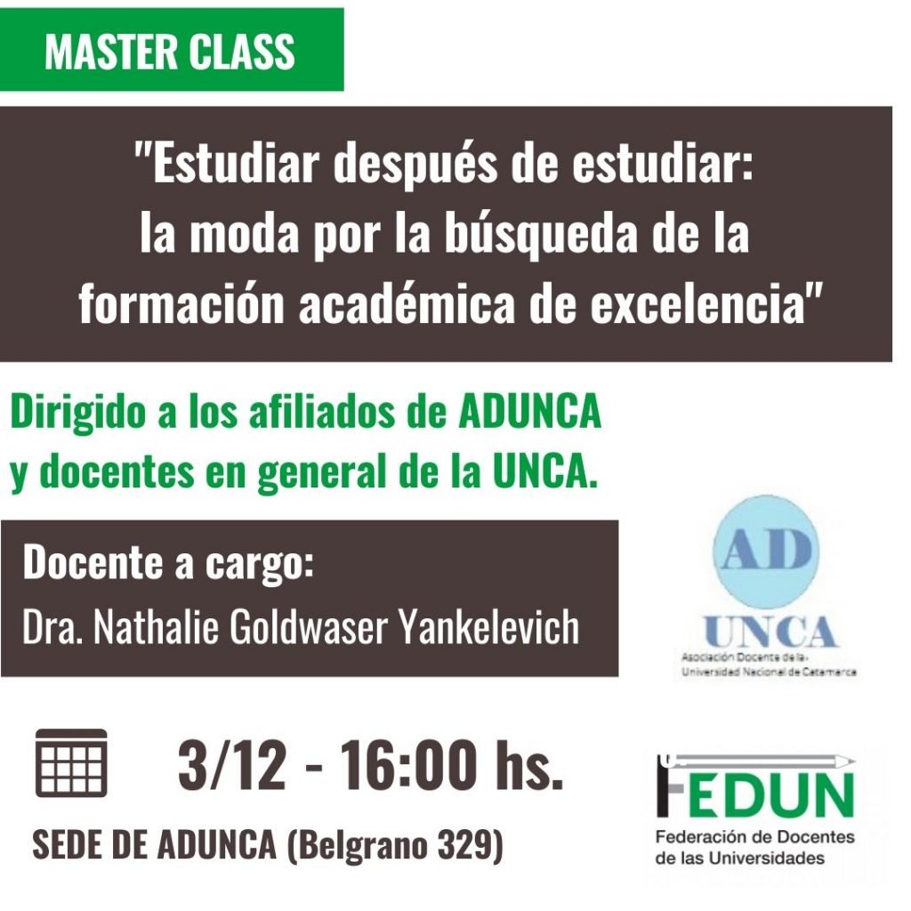 Clase magistral sobre formación académica en Catamarca