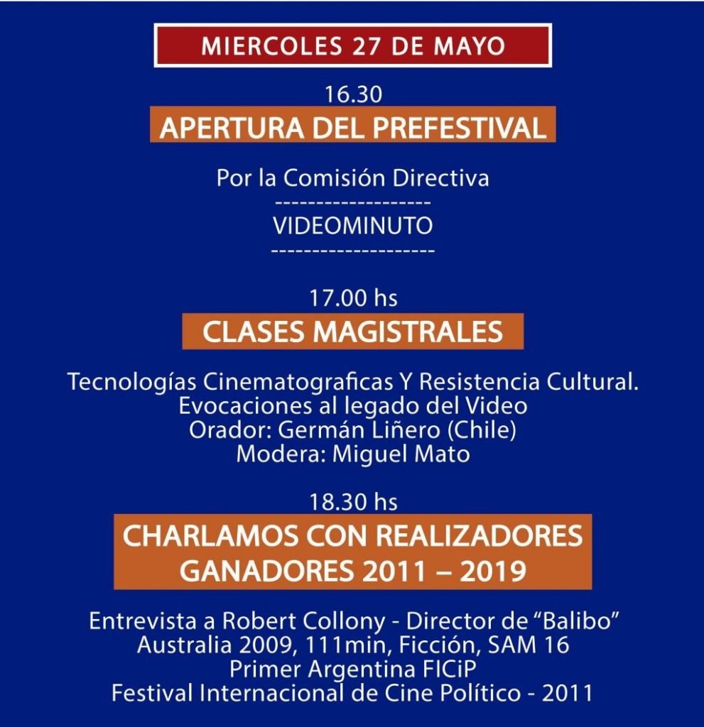 27/05 al 05/06: Prefestival Internacional de Cine Político 2020