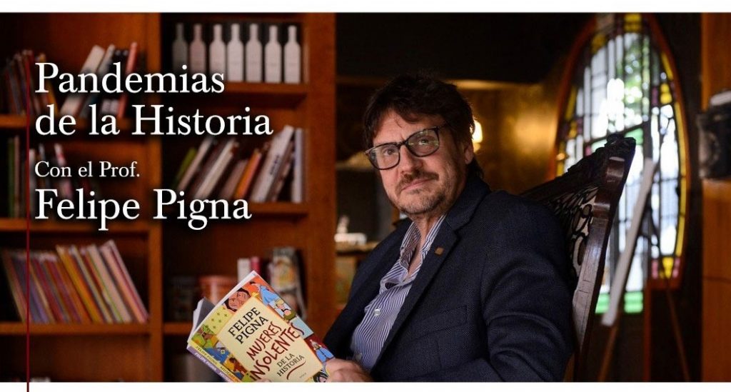 Charla debate con Felipe Pigna sobre pandemias en la historia, organizada con la FEDUN