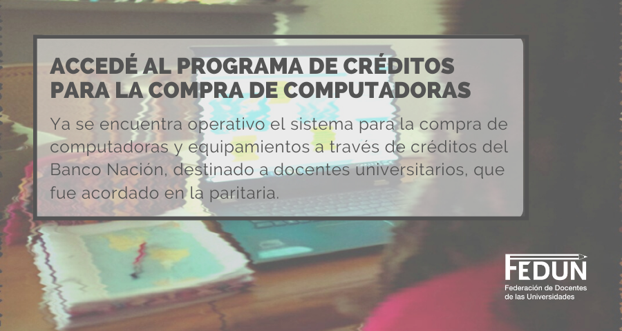 Accedé al programa de créditos para la compra de computadoras