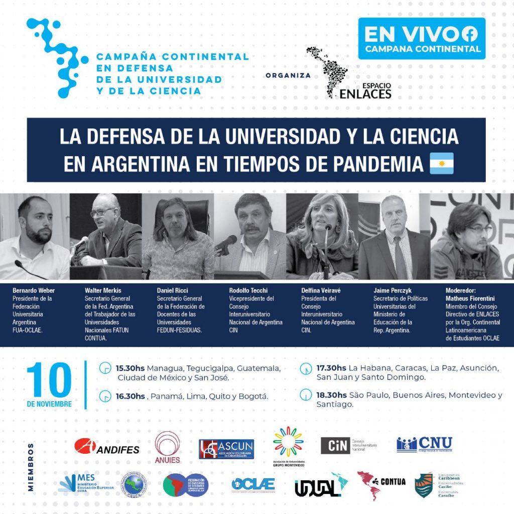 10/11: La defensa de la Universidad y la Ciencia en Argentina en tiempos de pandemia