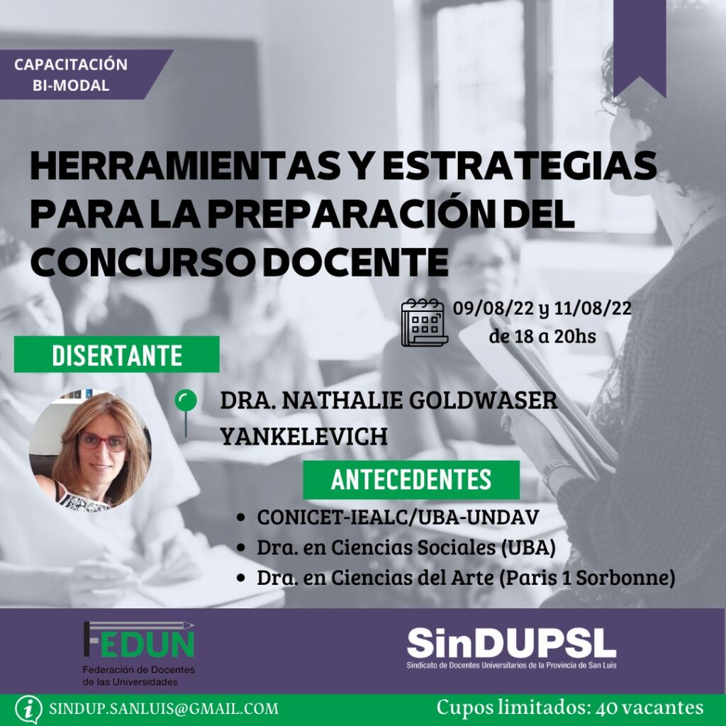 Herramientas y estrategias para la preparación del concurso docente