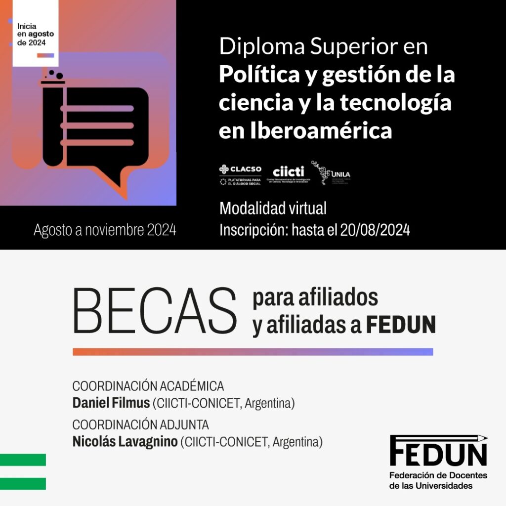 Becas para el Diploma Superior en Política y gestión de la ciencia y la tecnología en Iberoamérica