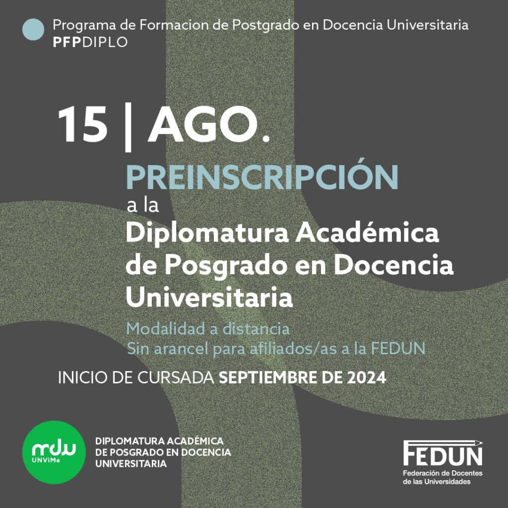 Comenzó la preinscripción a la Maestría en Docencia Universitaria de la UNVIME