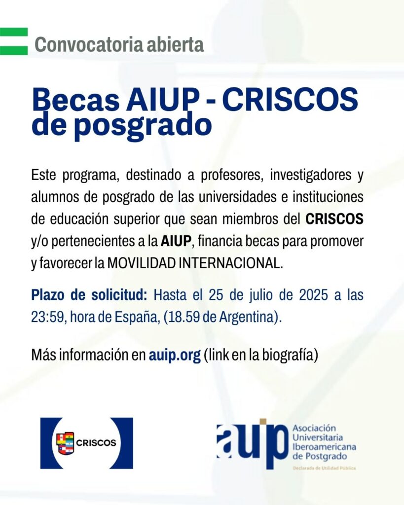 Programa de Becas de Movilidad CRISCOS – AUIP 2025
