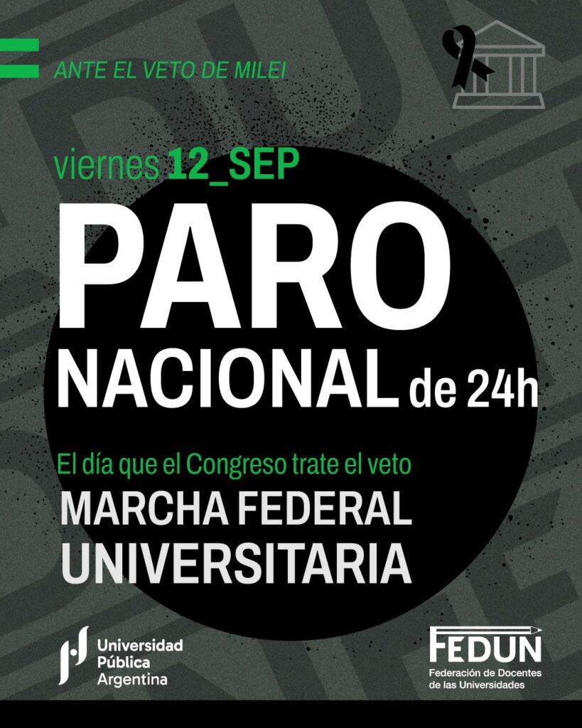 La FEDUN convoca a paro por 24hs y anuncia la realización de una tercera Marcha Federal